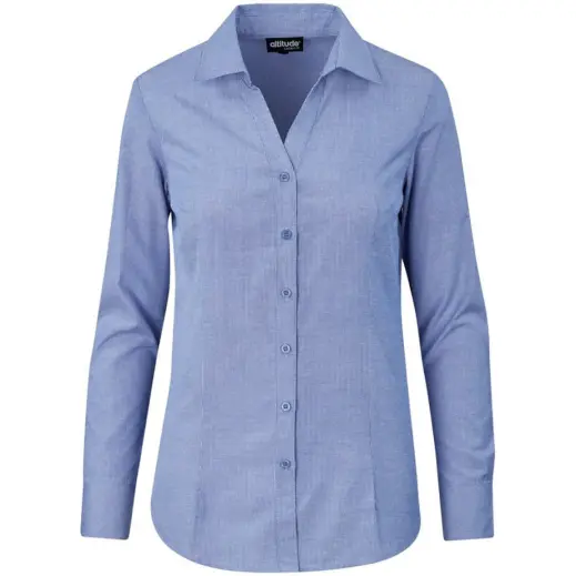 Ladies Long Sleeve Northampton Shirt Royal Blue Front